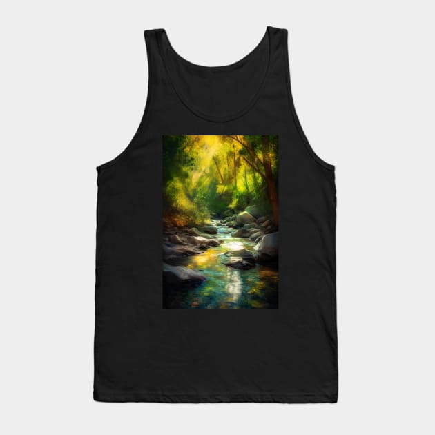 Magical Forest Camping - Enchanting Art Prints, Apparel, and Gear Tank Top by laverdeden